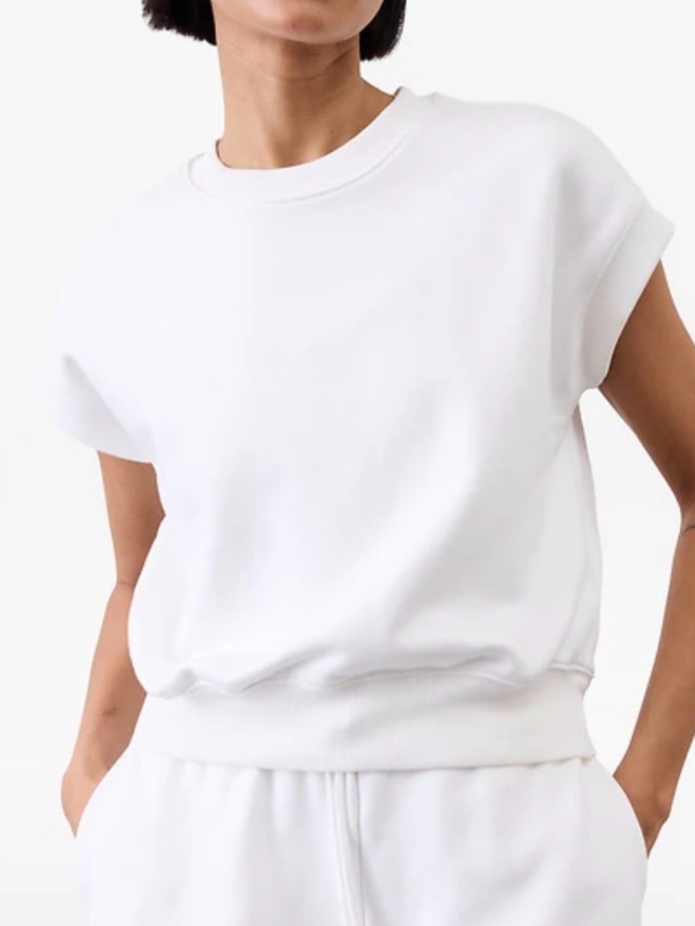 Athleta Heavyweight Dolman Tee Athletic Minimalist White Size Large